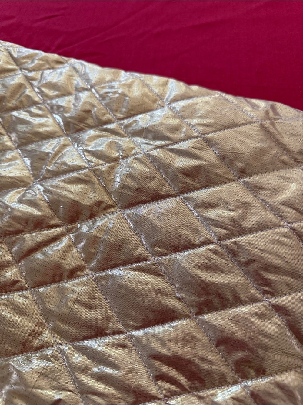 Metallic Quilted Fabric Panel in Gold